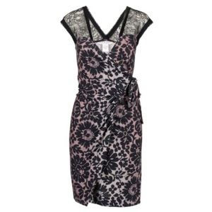 Diane Von Furstenberg Kieran Silk Wrap Dress Floral Lace Nude 4